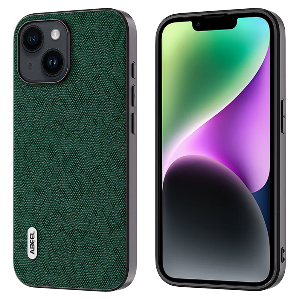 ABEEL Til iPhone 14 Plus Cross Texture Telefon Bagcover Drop Proof Kohud Læder TPU PC Cover ABEEL Til iPhone 14 Plus Cross Texture Telefon Bagcover Drop Proof Kohud Læder TPU PC Cover